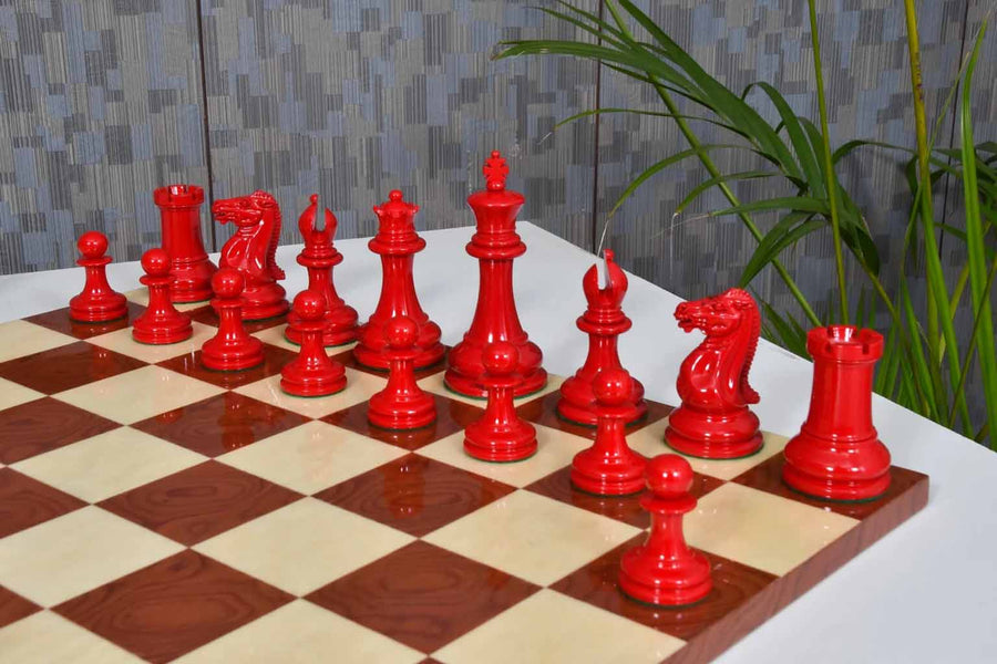 Repro 1849 Original Staunton Chess Pieces 4.5" King with Chess Board
