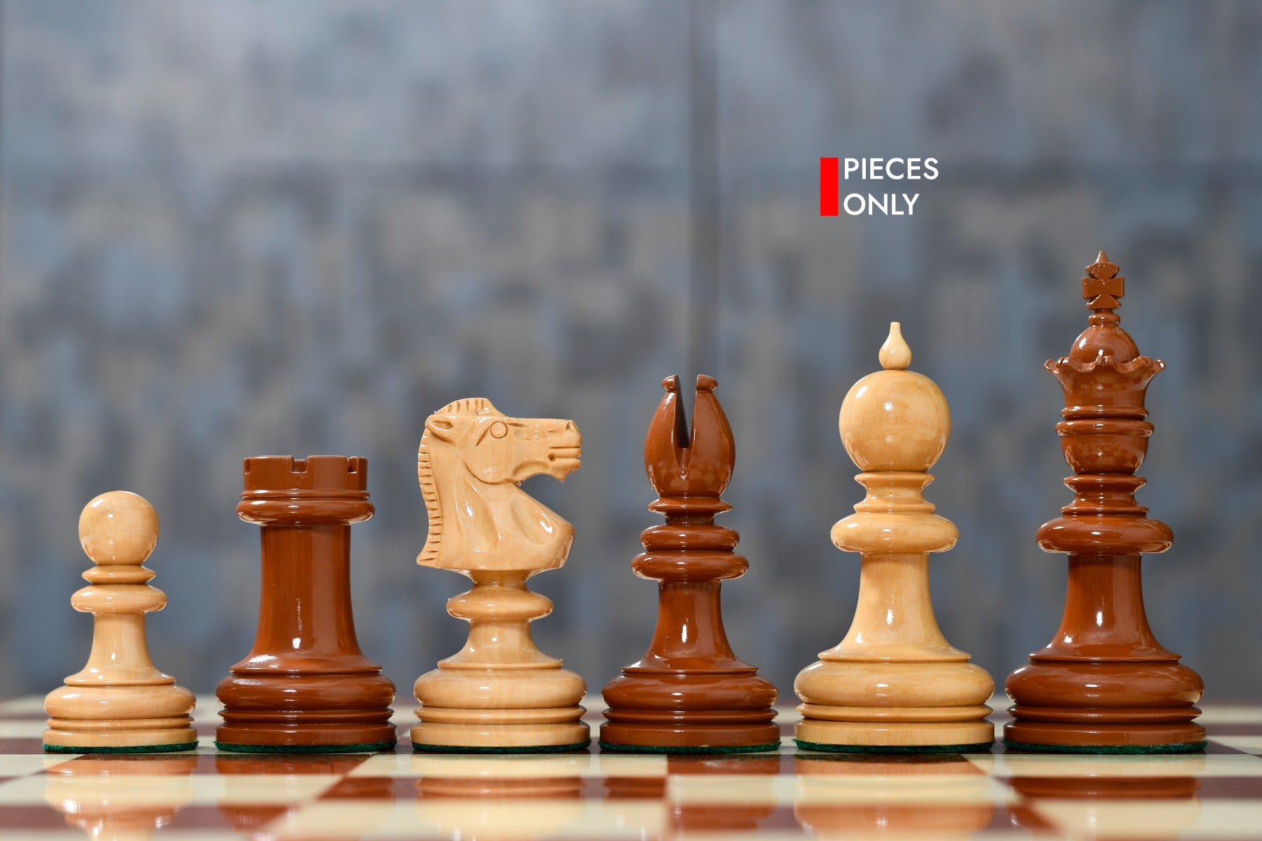 Exclusive Repro William Hallett Chess Pieces Golden Dyed Boxwood 4.0"- King
