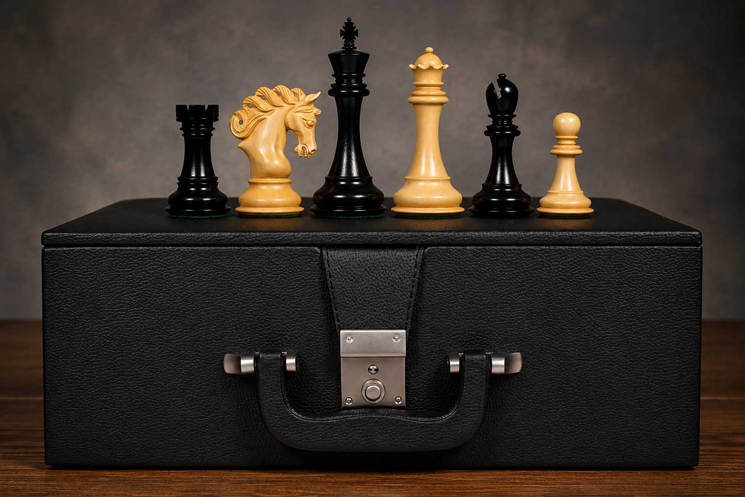 Pegasus Series Artisan Chess Pieces ver 2.0 in Ebony Boxwood - 4.6" King with Box