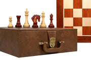 The Pegasus Artisan Chess Pieces ver 2.0 in Padauk/Boxwood - 4.6" King with Board & Box