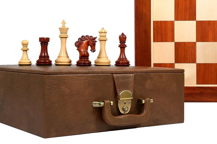 The Pegasus Artisan Chess Pieces ver 2.0 in Padauk/Boxwood - 4.6" King with Board & Box