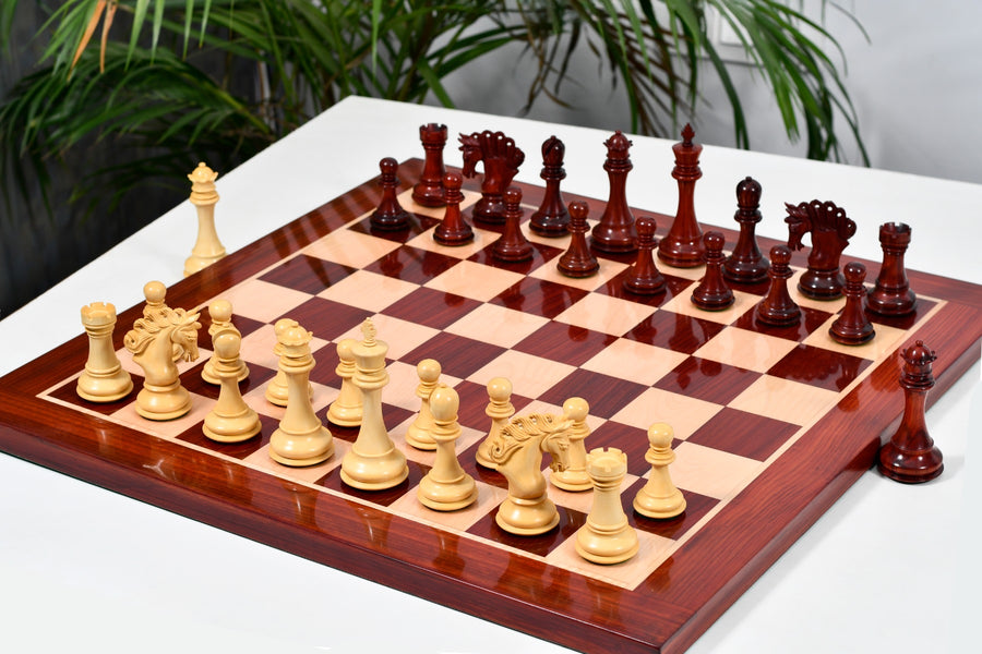 Pegasus Series Artisan Chess Set ver 2.0 in Padauk Wood / Boxwood - 4.6" King with Board