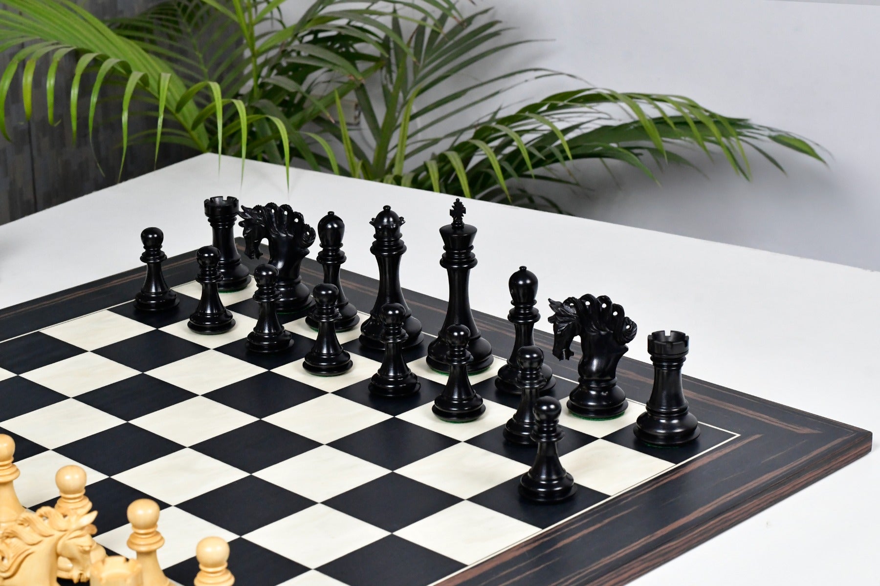 Pegasus Series Artisan Chess Pieces ver 2.0 in Ebony / Boxwood - 4.6" King with Board