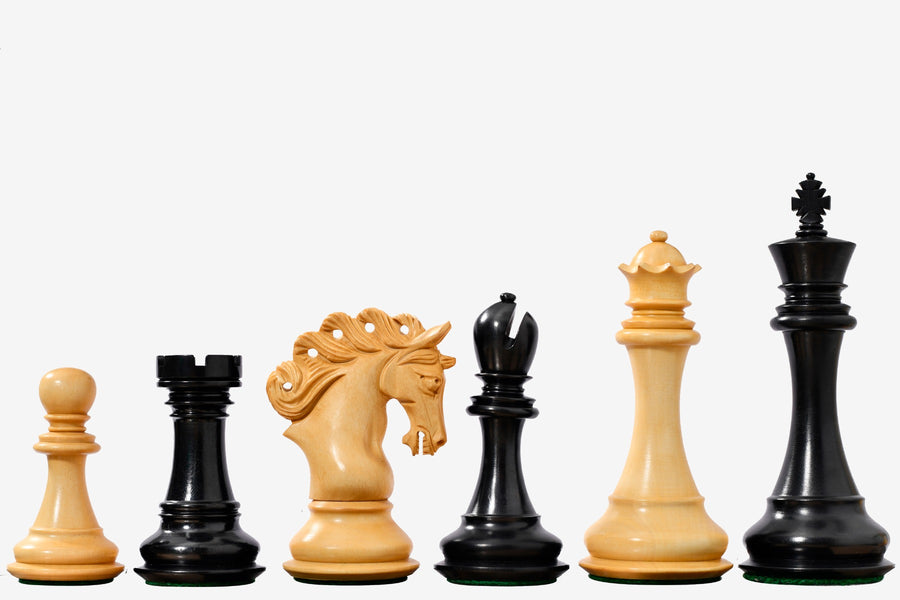 Pegasus Series Artisan Staunton Chess Pieces V2.0 Ebony wood & Boxwood - 4.6" King