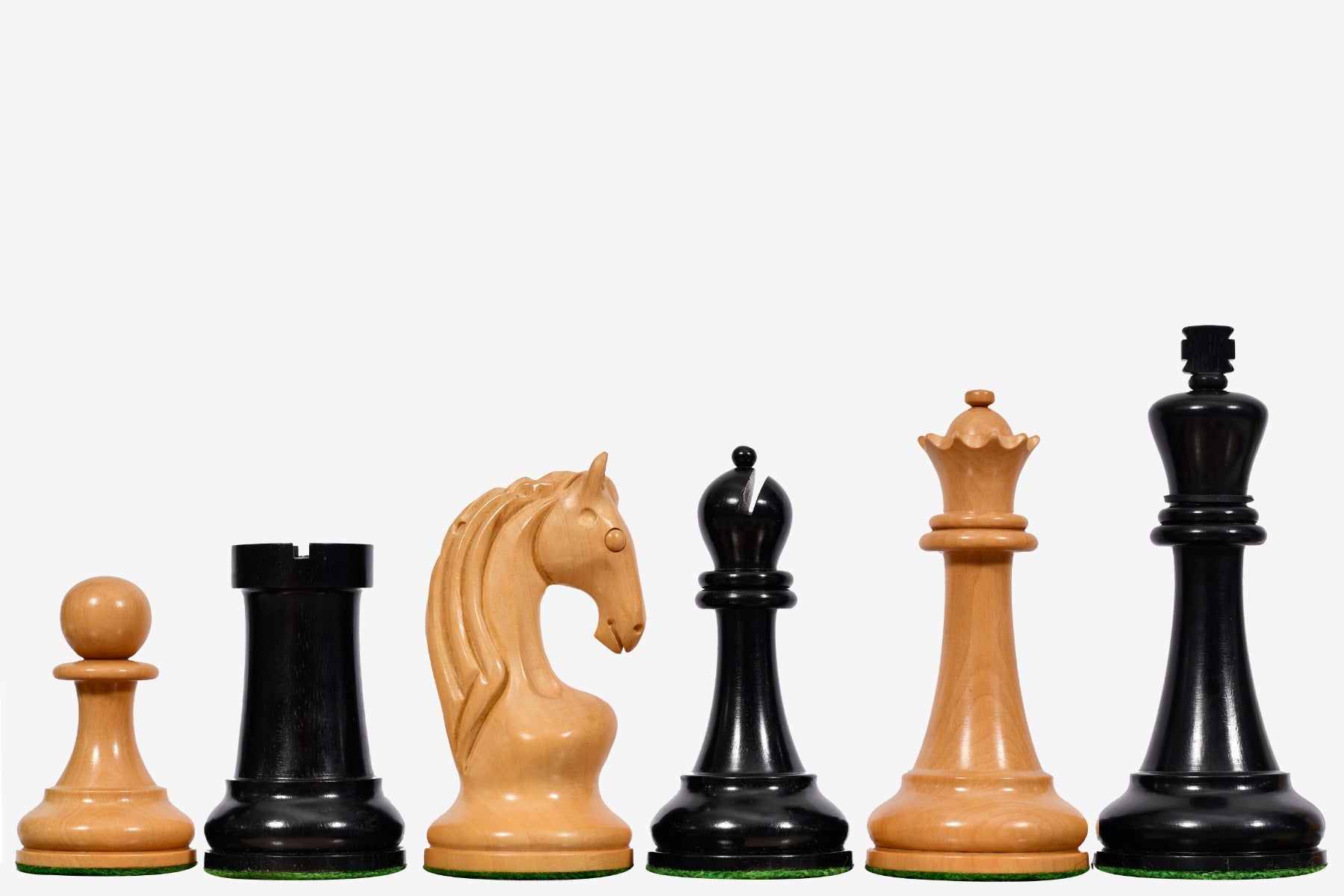 Reproduced 1963-1966 Piatigorsky Cup Chess Pieces in Ebony / Boxwood - 4.2" King