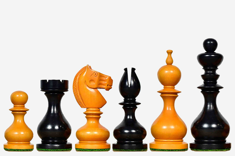 Antique Dublin Calvert Chess Pieces Ebonized & Antiqued Boxwood 4.1"- King