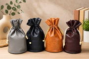 Colorful Leatherette Drawstring Storage Pouch for 3" to 4" King Chess Pieces