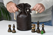 Leatherette Drawstring Storage Pouch for Chess Pieces | CHESSBAZAAR