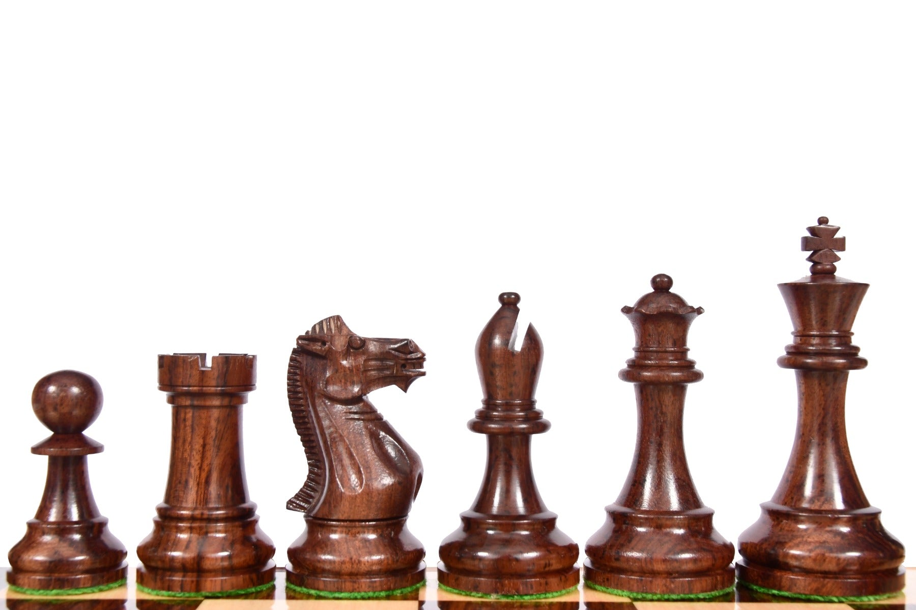 Prestige Staunton Series Weighted Chess Pieces in Anjan Wood & Box Wood - 4.0" King
