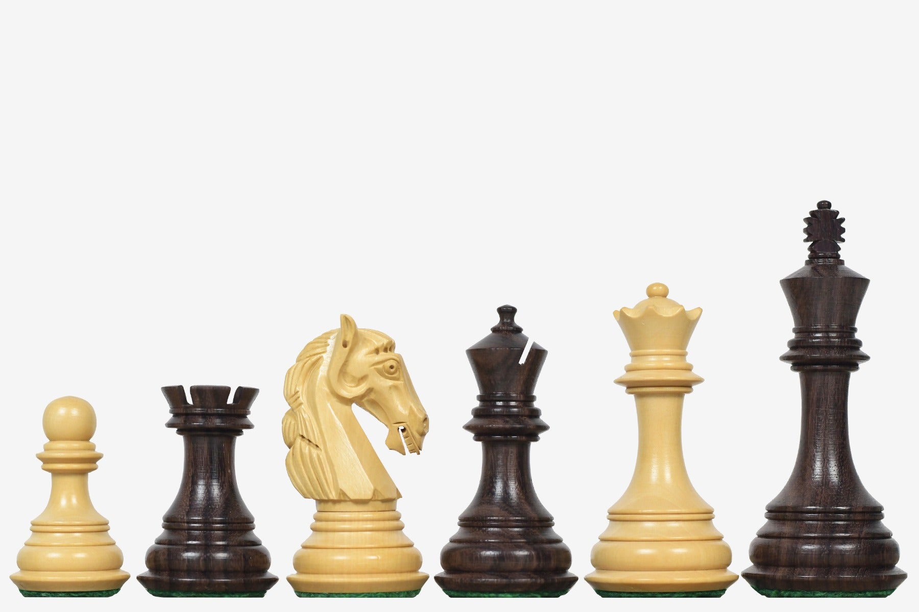 The New Columbian Staunton Series Chess Pieces in Rosewood & Boxwood - 3.8" King