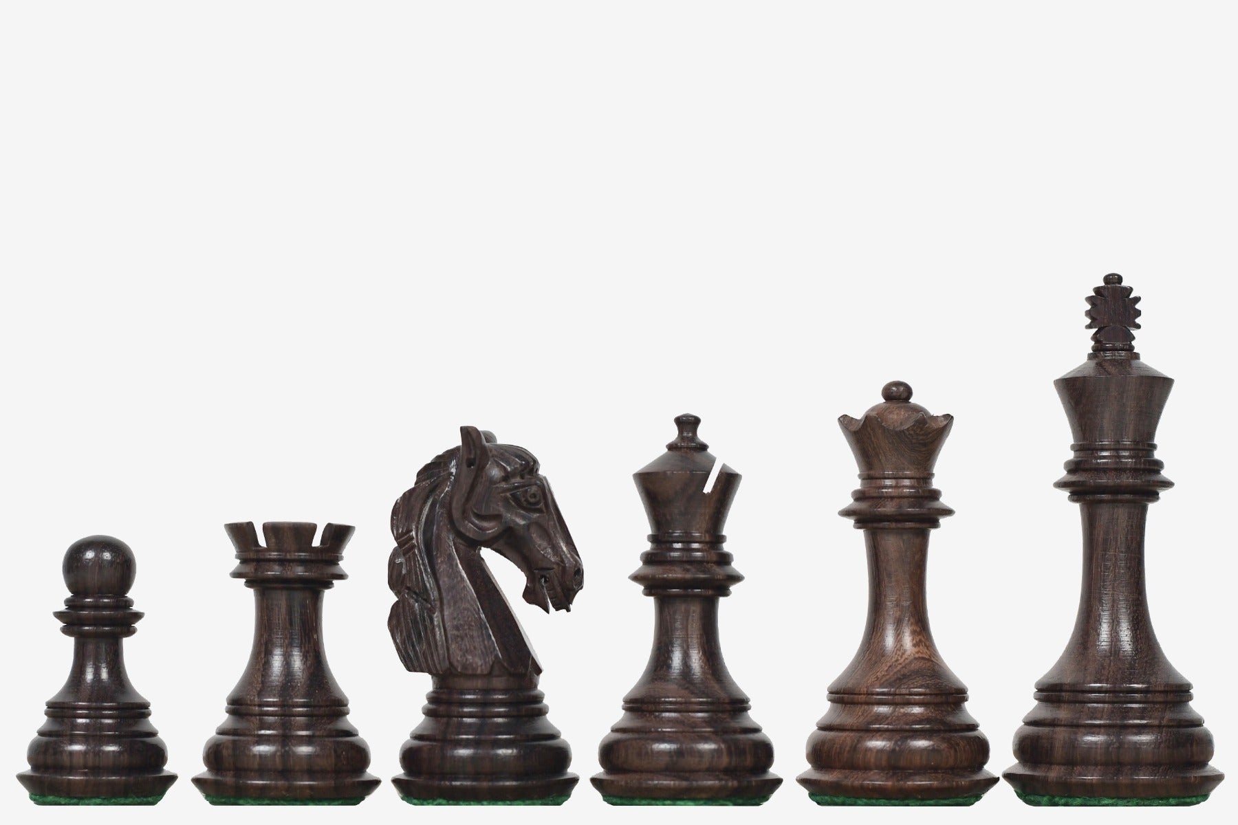 The New Columbian Staunton Series Chess Pieces in Rosewood & Boxwood - 3.8" King