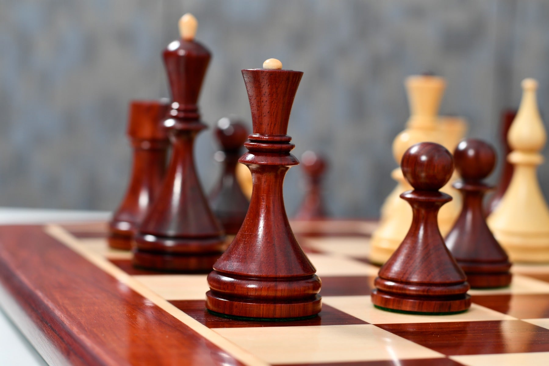 1961 Soviet Baku Championship Chess Pieces Bud Rosewood 4