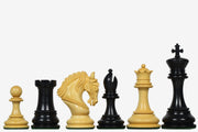 The Excalibur Luxury Artisan Series Chess Pieces in Ebony / Box Wood - 4.6" King