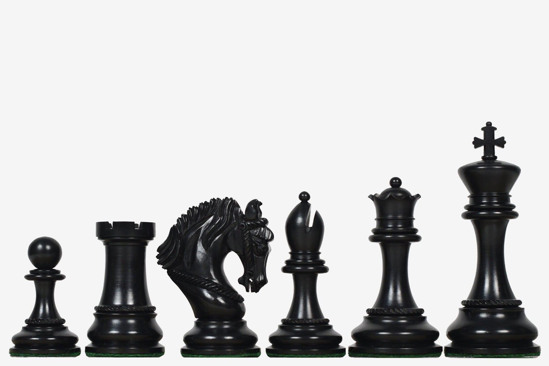 The Excalibur Luxury Artisan Series Chess Pieces in Ebony / Box Wood - 4.6" King