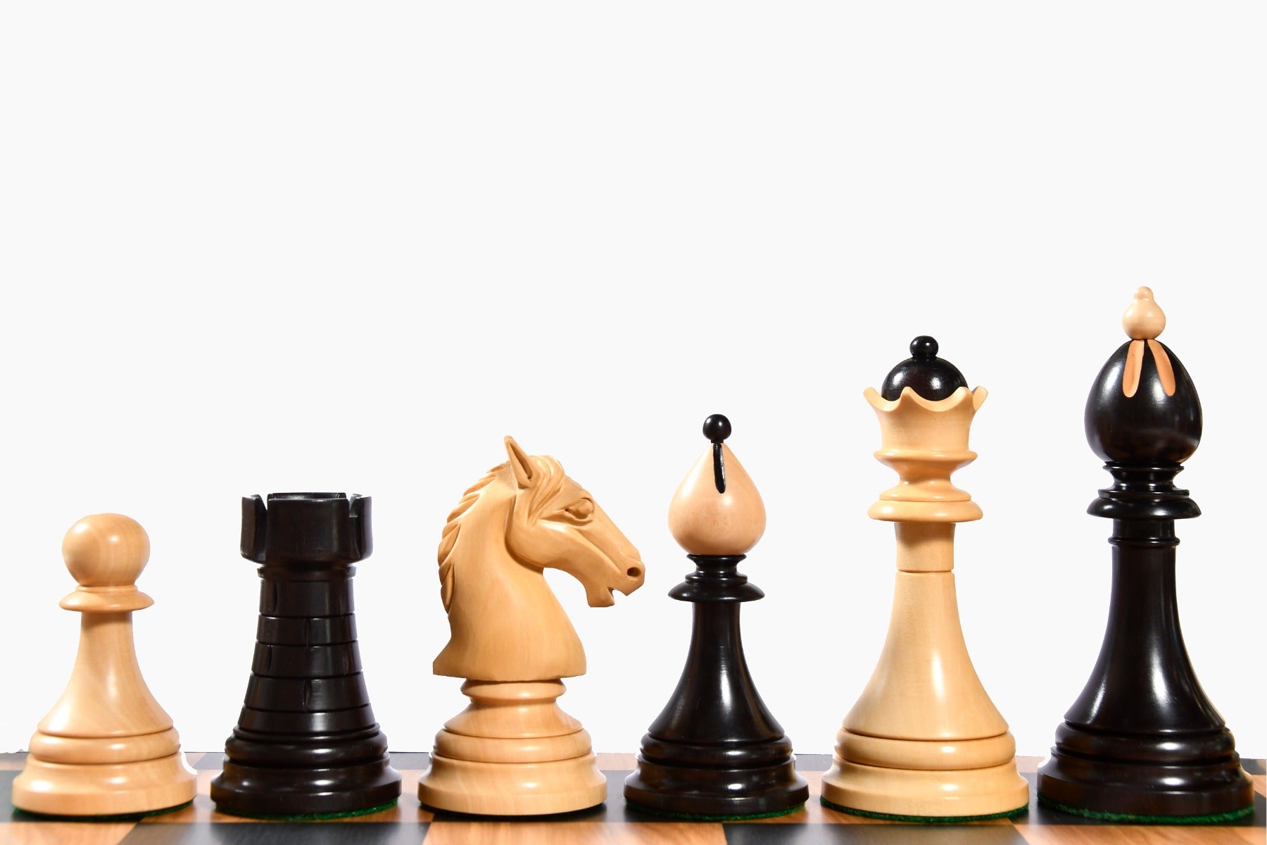 The 1951-1954 "Česká klubovka" FIDE Tournament Czech Reproduction Chessmen in Ebony wood & Boxwood - 4.0" King By Chess Bazaar