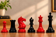 Imperfect Chess Pieces in Red Painted & Black Painted Wood - 3.7" King