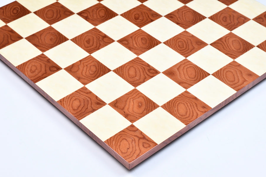Minimalist Red Ash Burl Maple Hi-Gloss Borderless 19" Chess Board