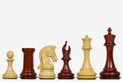 4.4" Luxury Imperial Chess Pieces Bud Rosewood & Boxwood Triple Weighted