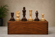 Romanian-Hungarian National Chess Set in Indian Rosewood -3.8” King & Box