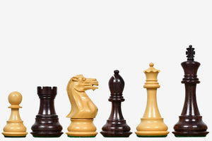 Desert Gold Staunton Chess Pieces in Rosewood & Boxwood 4.0" King