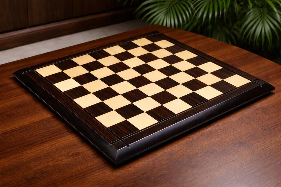 Deluxe Indian Rosewood & Maple Chess Board 21" (55mm Squares)