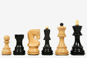 1959 Russian Zagreb Staunton Chess Pieces in Ebonized & Natural Boxwood (3.8" King) | CHESSBAZAAR