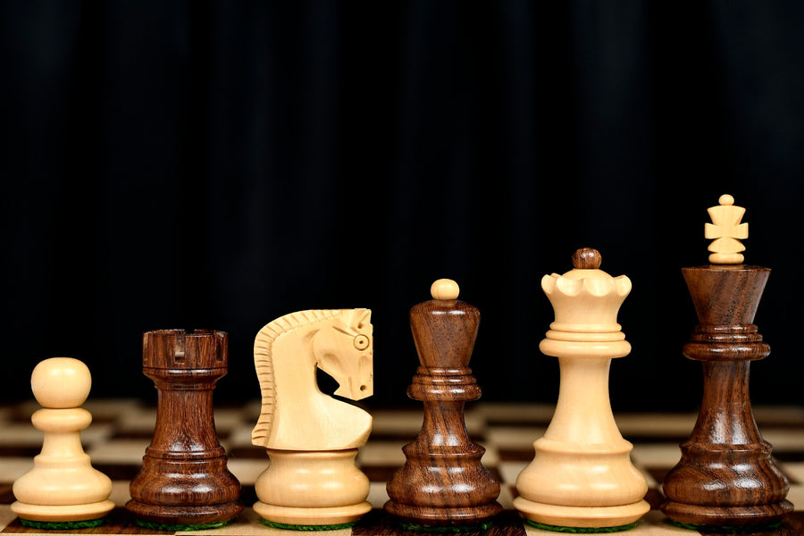 Traditional Russian Zagreb Chess Pieces Sheesham & Boxwood 3.1" King
