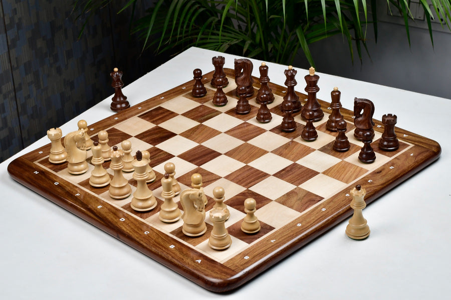 Old 1959 Russian Zagreb Pieces in Sheesham / Boxwood - 3.8" King with Board & Box