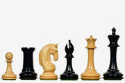 The CB Red Rum Luxury Staunton Series Chess Pieces in Ebony / Boxwood - 4.4" King