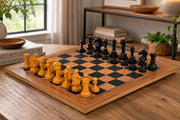 Ancient Indian Warrior Luxury Chess Pieces Ebony & Antiqued Wood 4" King with board