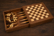 Travel-Friendly Magnetic Chess Set Sheesham & Boxwood - Slightly Imperfect | CHESSBAZAAR