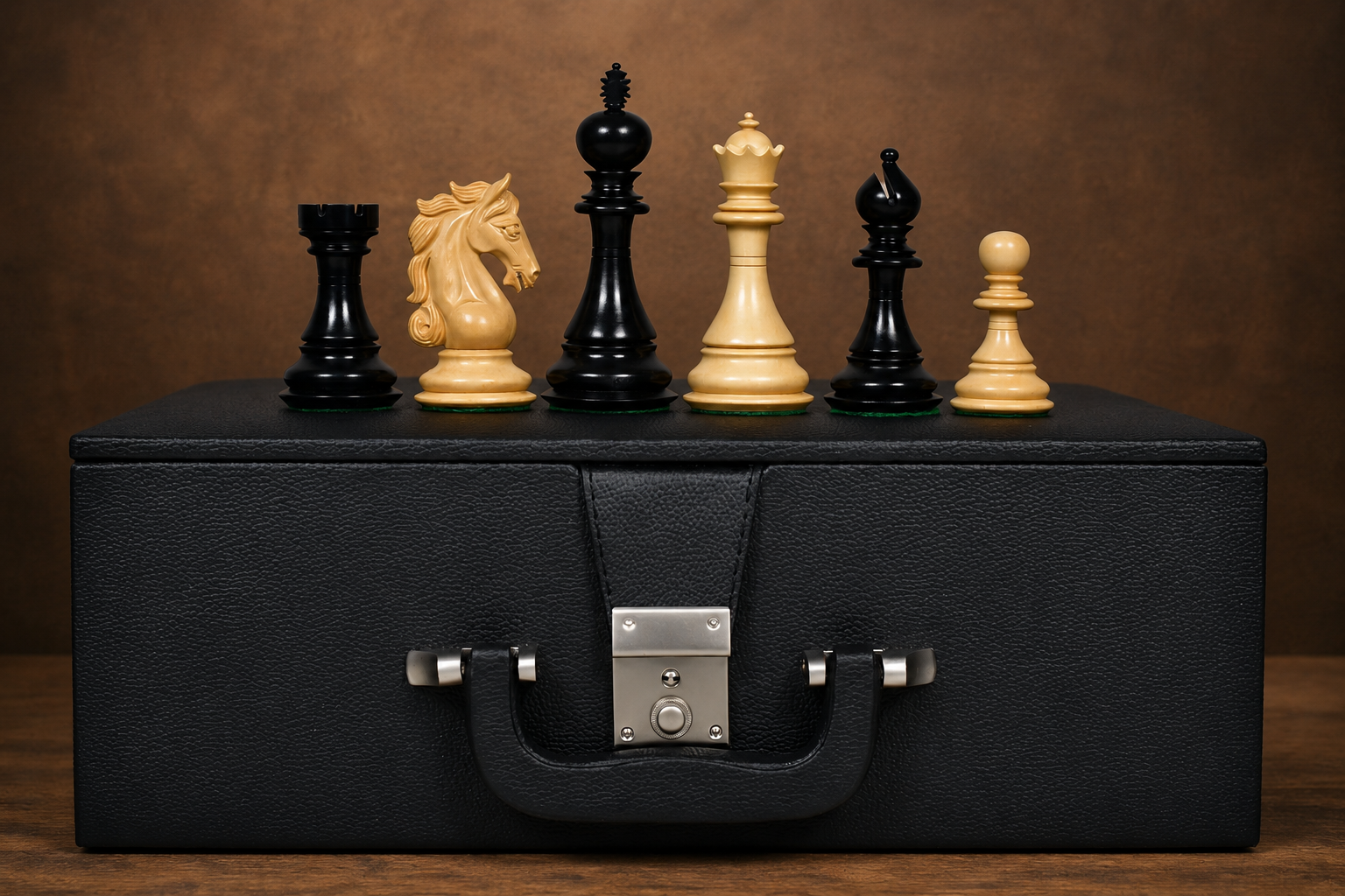 The Shera Series Chess Pieces V2.0 in Ebony/Boxwood - 4.4" King with Box
