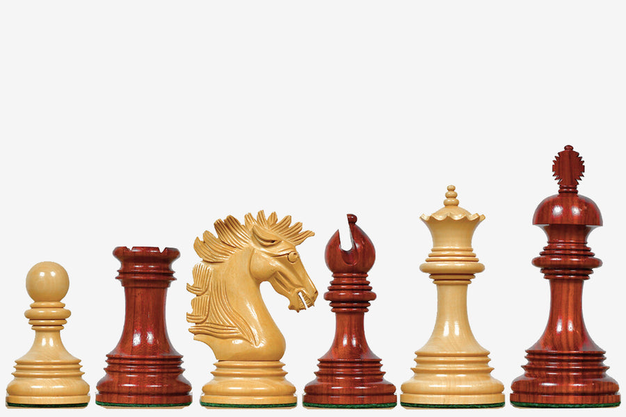 Indian American Luxury Triple Weighted Chess Pieces Bud Rosewood 4.4" - King