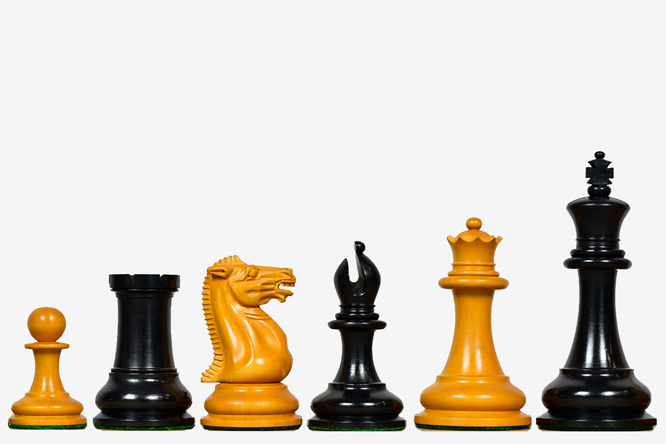 1849 Original Staunton Triple Weighted Chess Pieces Ebony 4.5" King