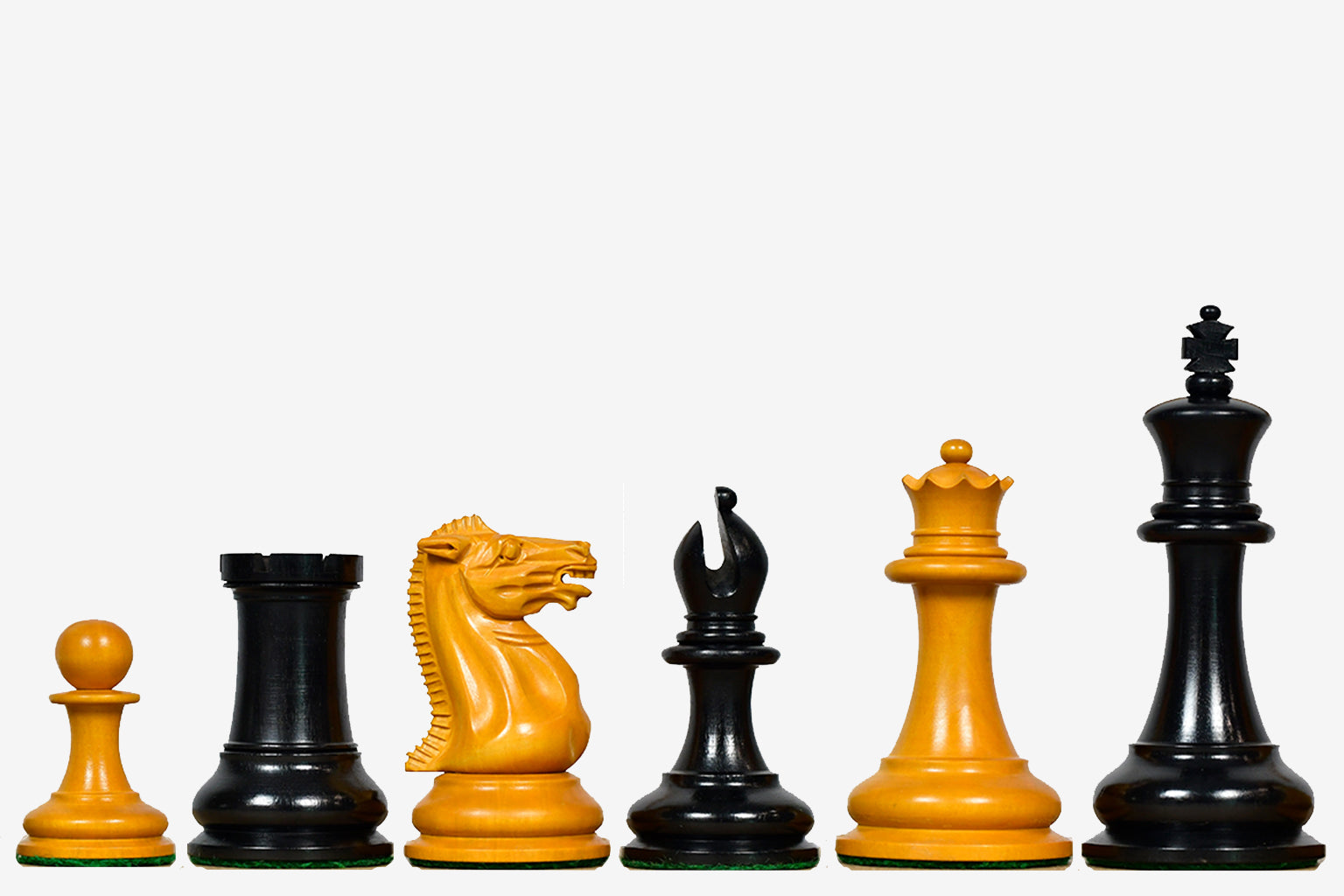 1849 Original Staunton Triple Weighted Chess Pieces Ebony 4.5" King