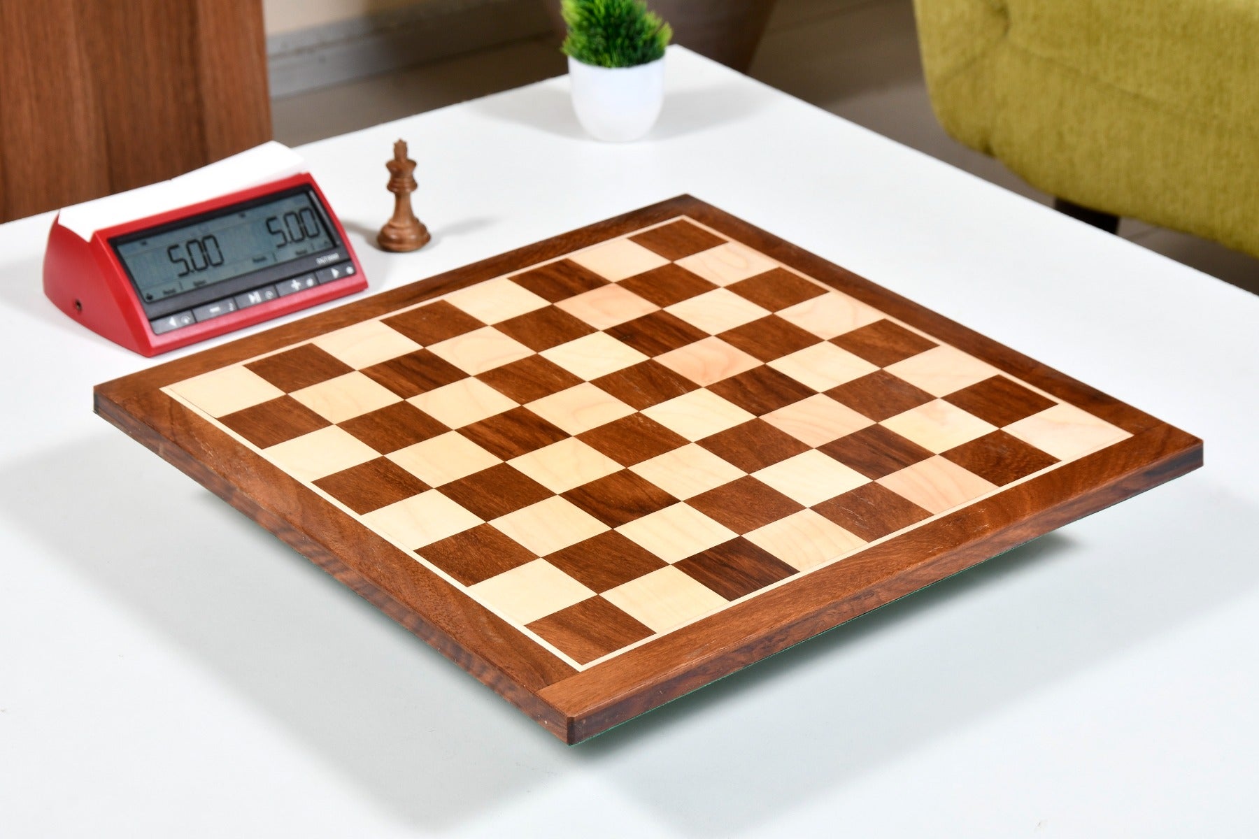 Solid Wood Chess Board – 14.5" Sheesham & Maple Wood | 37mm Chess Pieces By Chessbazaar