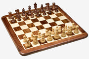 Smokey Staunton Chess Pieces in Sheesham/Boxwood With Board & Box- 3.8" King