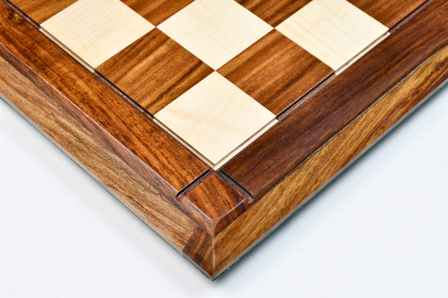 Deluxe Solid Sheesham & Maple Wooden Chess Board 21" (55mm)
