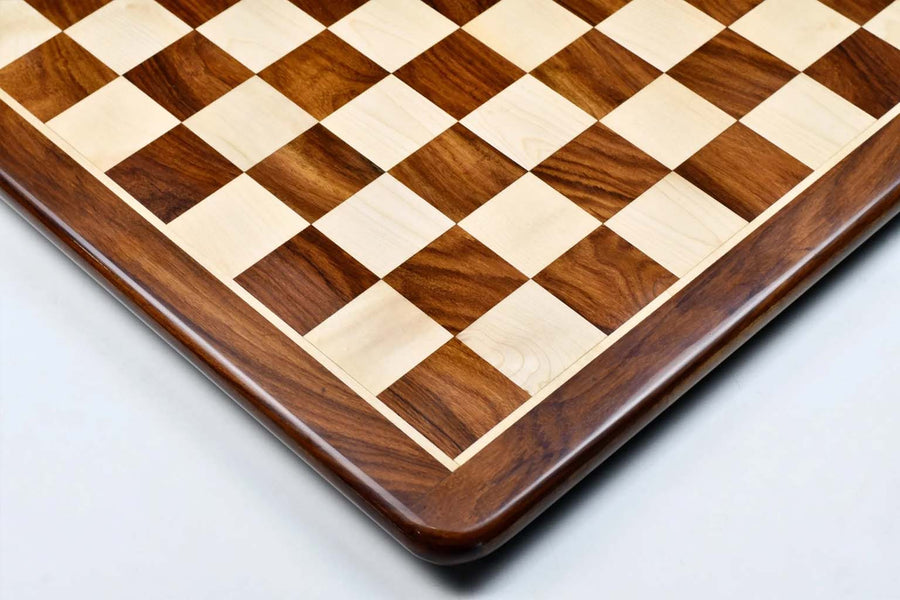 Wooden Sheesham Golden Brown Chess Board 17" (45mm Squares)