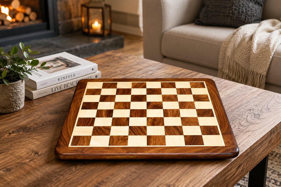 Wooden Sheesham Chess Board 19" (50mm Squares)