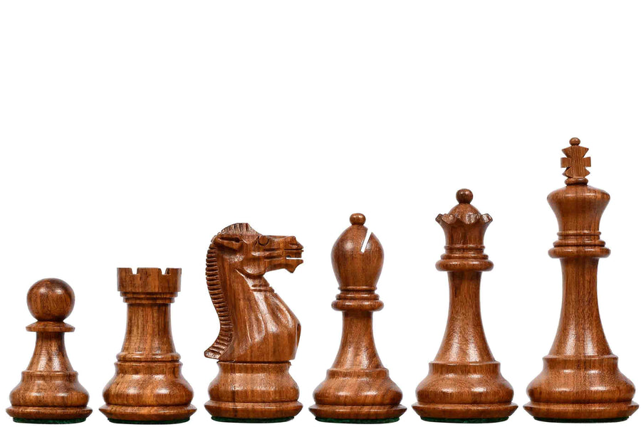 Desert Gold Staunton Series Wooden Chess Pieces in Sheesham & Boxwood - 4.0" King