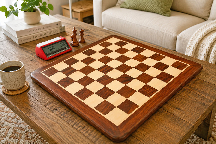 Player's Choice Wooden Chess Board in Sheesham Wood 21" (55mm)