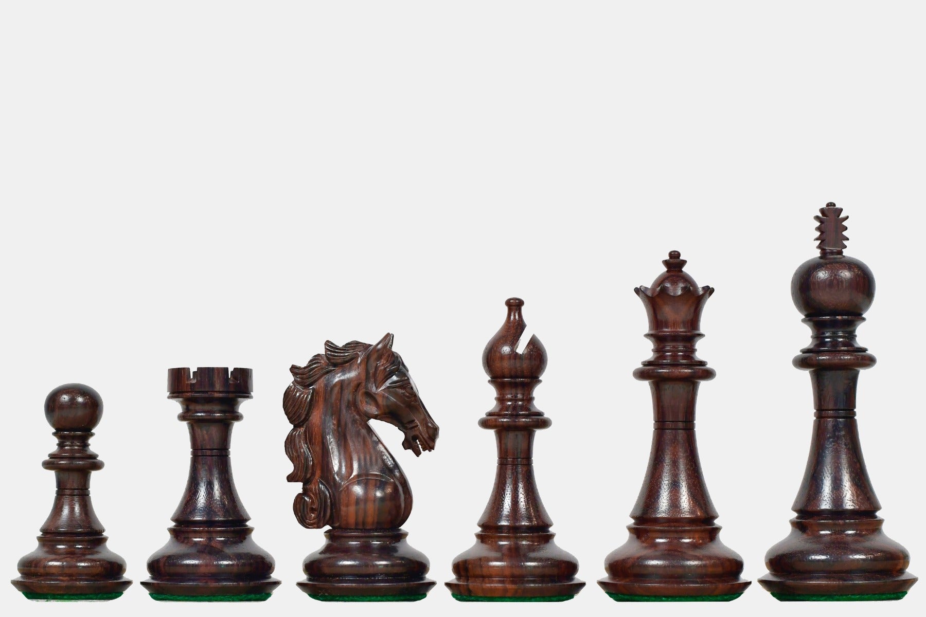 The Shera Series Staunton Weighted Chess Pieces V2.0 in Rosewood / Boxwood - 4.5" King