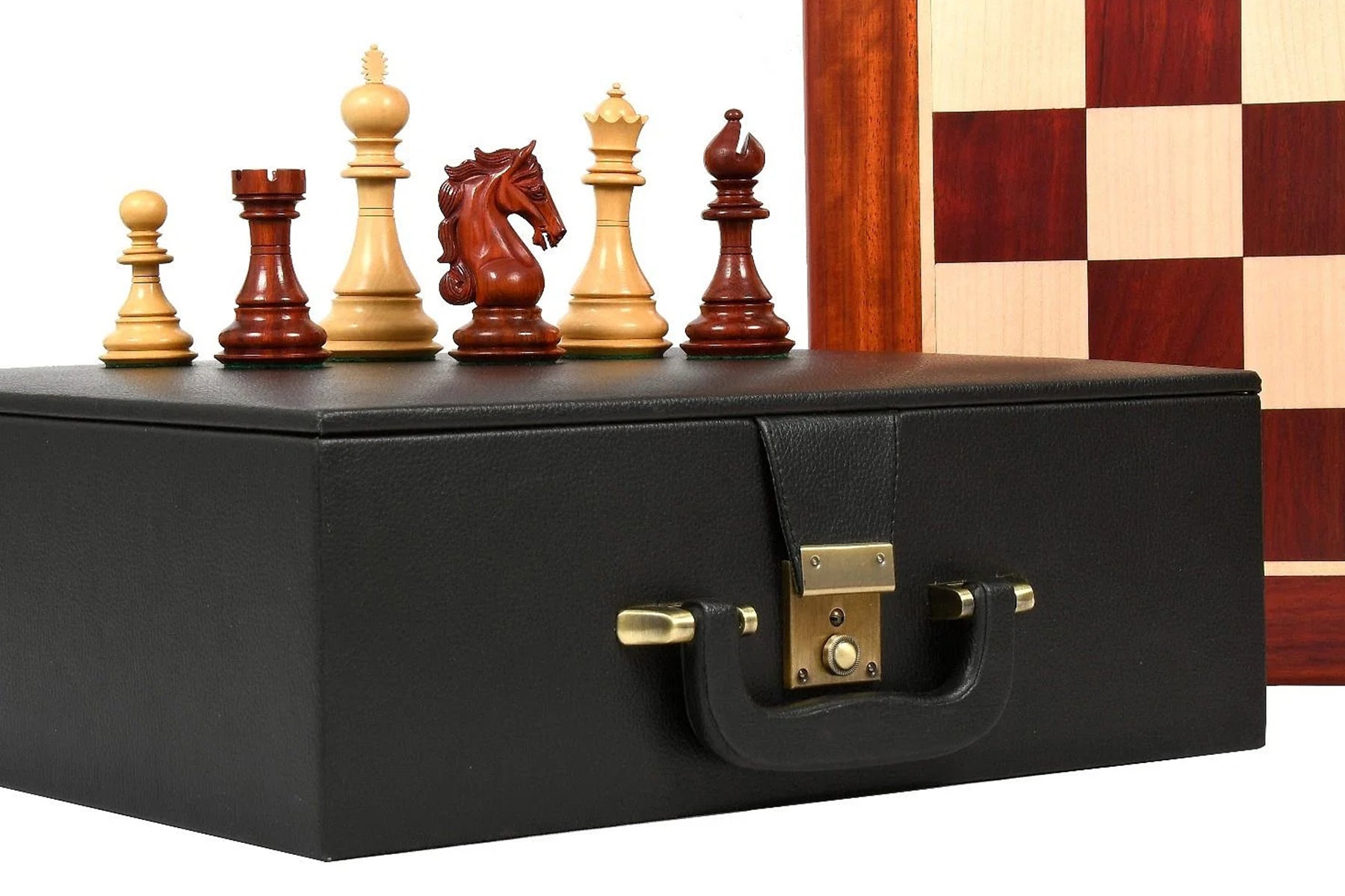 The Shera Staunton Chess Pieces V2.0 in Bud Rose/Boxwood - 4.4" King with Board & box