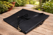 CB Genuine Black Leather Sling Bag for Wooden Chess Board Fits upto 21" or 54 cm Square Chessboards