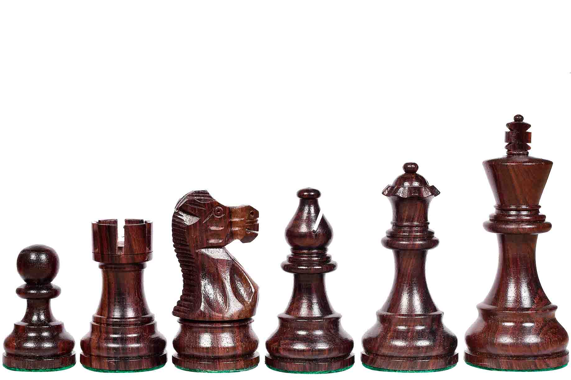 Smokey Staunton Chess Pieces in Rosewood & Boxwood 3.8" King