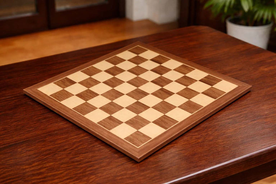 Standard Walnut & Maple Matte Finish Wooden Chess Board 21" 60mm