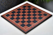 Deluxe Black Anigre Red Ash Burl Matte Chess Board 24" (60mm)