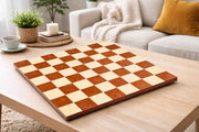 Minimalist Red Ash Burl Maple Hi-Gloss Borderless 19" Chess Board