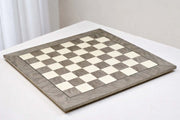 Deluxe Grey Ash Burl & White Erable Hi-Gloss Chess Board 22" 55mm